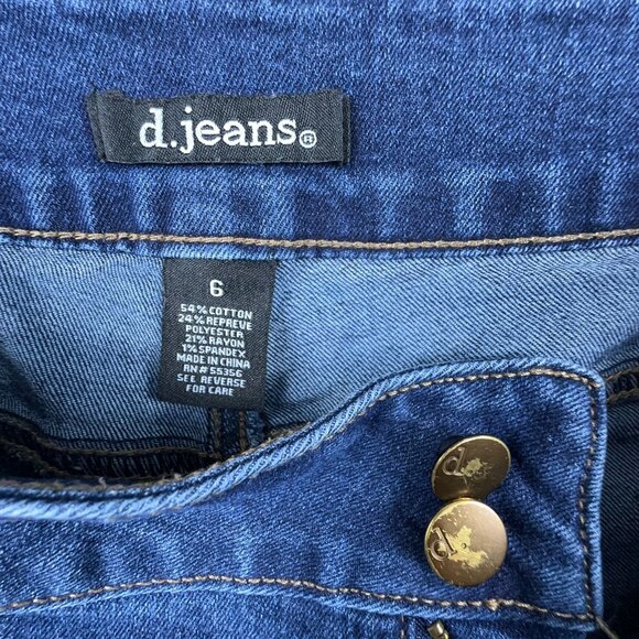 D.Jeans Womens Cargo Shorts Mid Shorts Denim Stretch Pockets Blue Size 6 - Picture 8 of 9